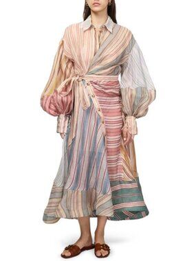 ZIMMERMANN Rebellion striped midi dress